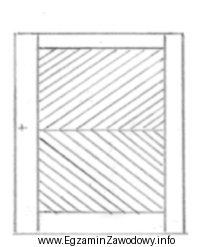 Do wykonania drzwi przedstawionych na rysunku zastosowano konstrukcję