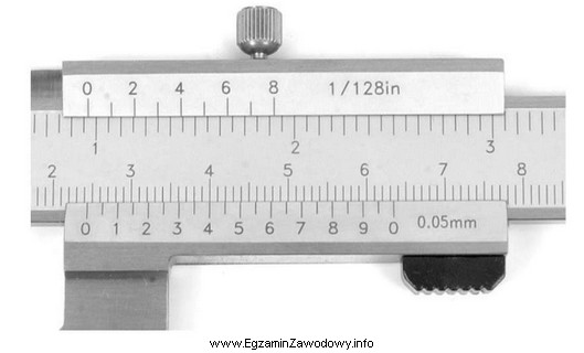 Odczytaj z podziałki noniusza przedstawionej na fotografii suwmiarki wymiar 