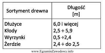 Dobierz sortyment drewna okrągłego grubego z którego 