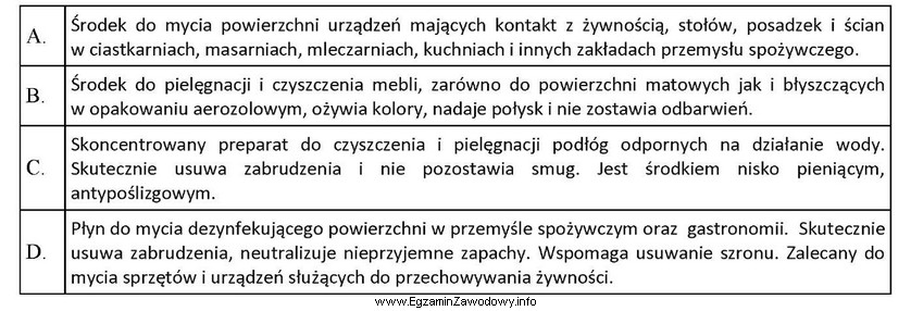 Który z wymienionych produktów sprzedawca powinien polecić do 