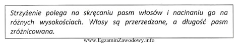 Opis dotyczy strzyżenia wykonanego techniką