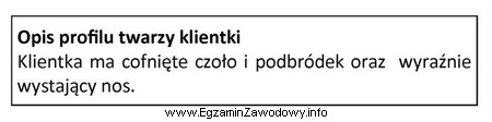 Opis dotyczy profilu twarzy klientki o kształcie