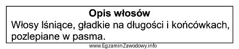 Zamieszczony opis dotyczy włosów