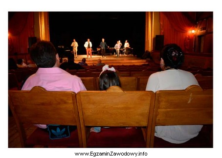 Zdjęcie wnętrza teatru wykonano w oświetleniu