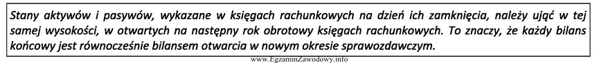 Której z zasad rachunkowości dotyczy opis?