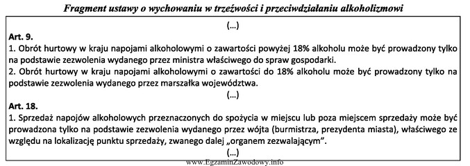 Na podstawie zamieszczonego fragmentu przepisów ustal, na jakiej podstawie 