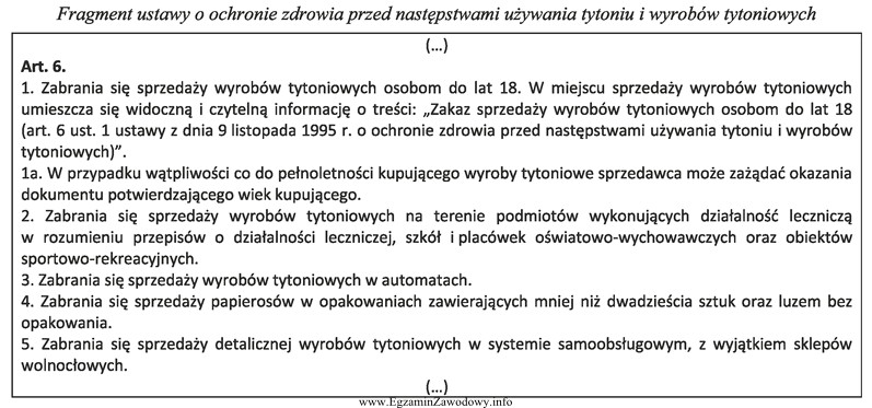 Handlowiec prowadzi sprzedaż detaliczną we własnym sklepie usytuowanym na 