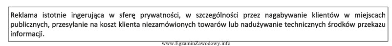 Której reklamy dotyczy przedstawiona charakterystyka?