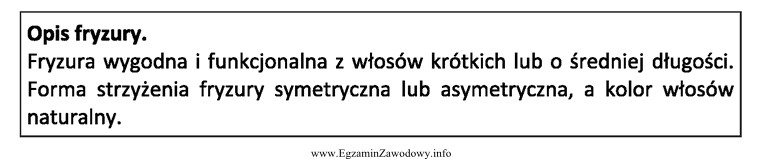 W ramce znajduje się opis fryzury w stylu