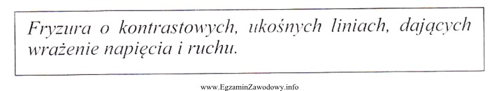 Do projektowania opisanej fryzury została wykorzystana kompozycja