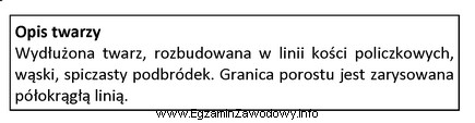 Opis dotyczy charakterystycznych cech twarzy o kształcie