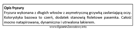 Fryzura zaprojektowana zgodnie z opisem jest charakterystyczna dla stylu subkultury