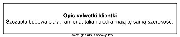 Przedstawiony opis dotyczy klientki o sylwetce w kształcie litery