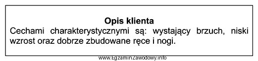 Zamieszczony opis dotyczy sylwetki męskiej o kształcie litery