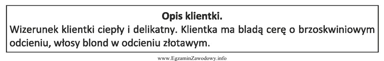 Opis dotyczy kobiety o typie kolorystycznym