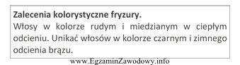 Przedstawione zalecenia są korzystne dla klientki o typie urody