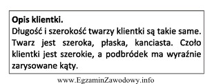 Opis dotyczy klientki, która ma twarz o kształcie