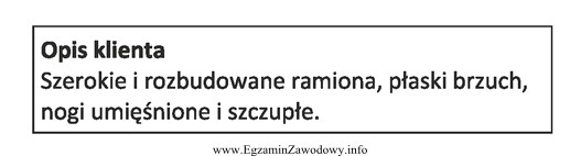 Opis dotyczy sylwetki męskiej o kształcie litery