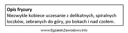 Zamieszczony opis dotyczy cech fryzury historycznej w stylu