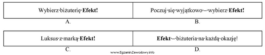 Które z wymienionych haseł powinna zaproponować agencja klientowi, jeż