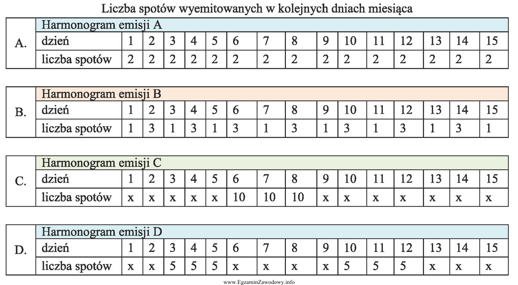 Media plan zakłada wyemitowanie 30 spotów telewizyjnych w cią