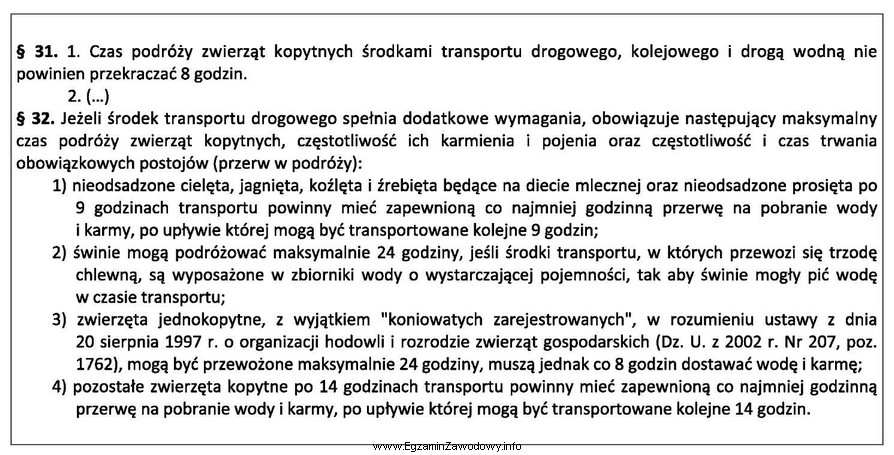 Zgodnie z Rozporządzeniem Ministra Infrastruktury z dnia 6 października 2003 r. 