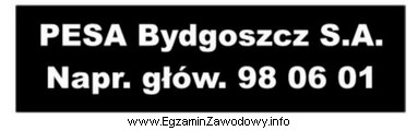 Przedstawione oznakowanie, umieszczane na czołowych ścianach wagonów, 