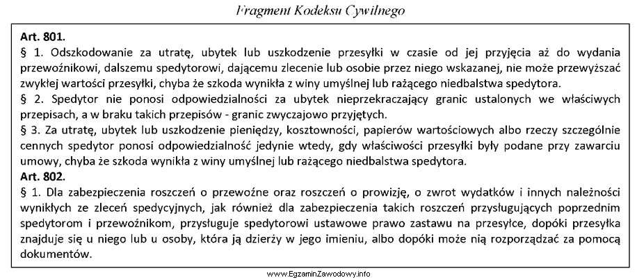 Korzystając z fragmentu Kodeksu Cywilnego, wskaż zdanie prawdziwe.