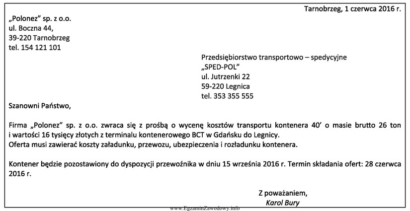 Dokumentem, którego fragment przedstawiono, jest