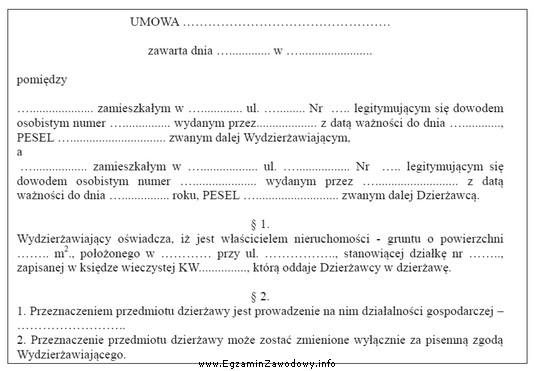 Przedstawionym fragmentem dokumentu jest umowa