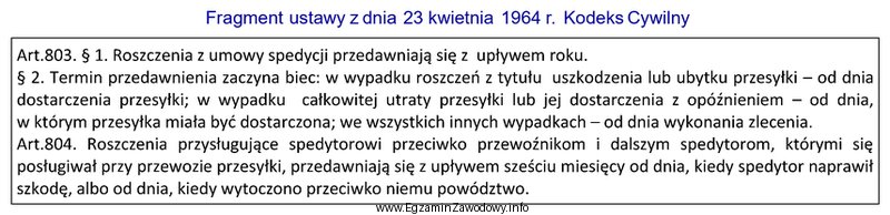 Na podstawie zamieszczonego fragmentu kodeksu cywilnego określ, od kiedy 