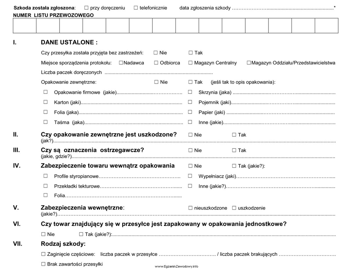 Zamieszczony fragment formularza to