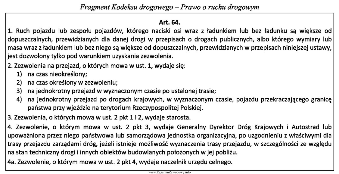 Zezwolenie na jednokrotny przejazd, w okresie do 7 dni, pojazdu samochodowego 