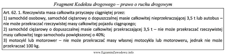 Na podstawie fragmentu Kodeksu drogowego ustal, ile może wynosić 