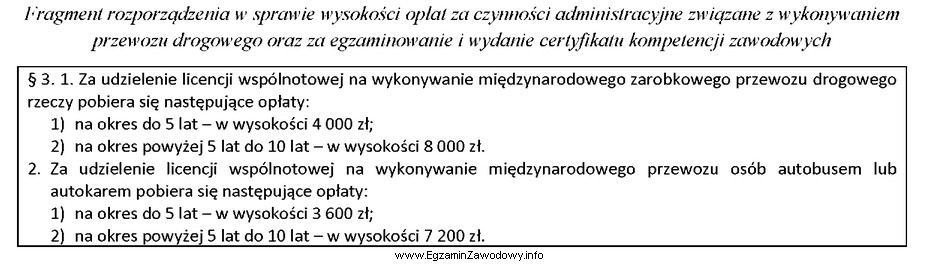 Ustal, na podstawie załączonego fragmentu rozporządzenia, wysokoś