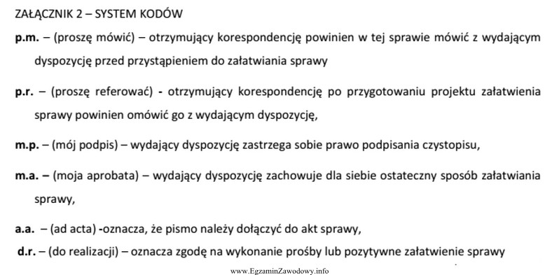 Na podstawie zamieszczonego fragmentu systemu kodów określ, któ