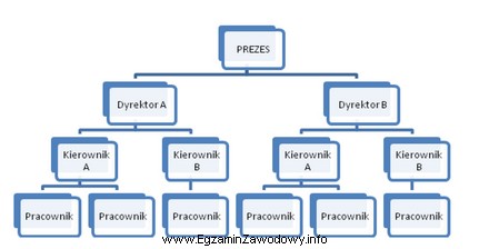 Którą strukturę organizacyjną przedsiębiorstwa przedstawiono na schemacie?