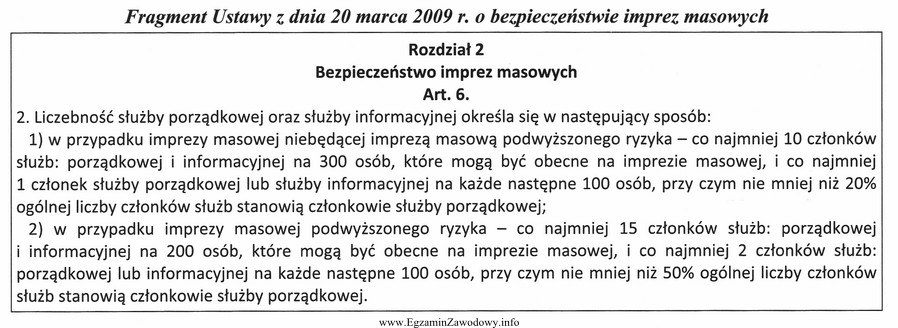 Na podstawie fragmentu ustawy ustal, ile powinna wynosić liczebność 