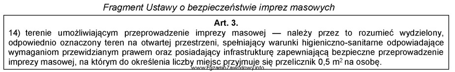 Na podstawie fragmentu ustawy, ustal minimalną powierzchnię terenu, na któ