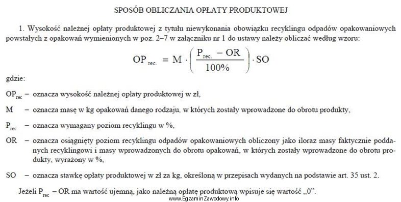 Aby obliczyć wysokość należnej opłaty produktowej z 