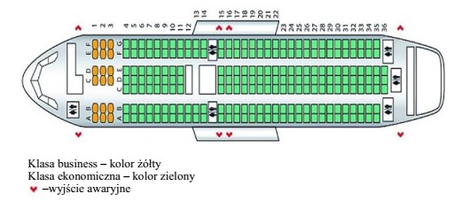 Pasażer rezerwując lot samolotem, zażyczył sobie miejsce 