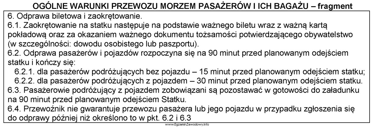 Najpóźniej o której godzinie powinien zgłosić się 