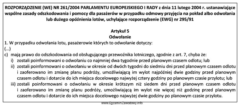 Pasażer nie otrzyma odszkodowania, jeżeli został poinformowany o 