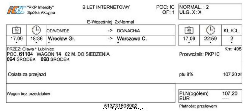 Która informacja o pasażerach podróżujących 