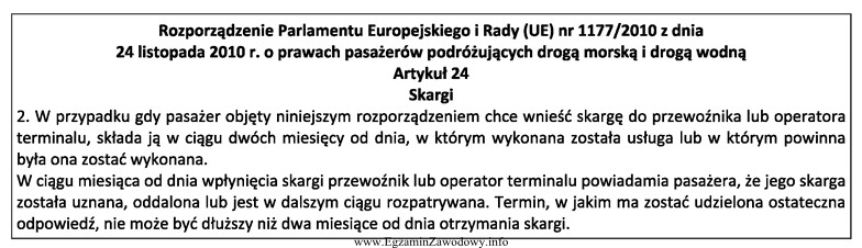 12 czerwca pasażer złożył skargę do przewoźnika dotyczą