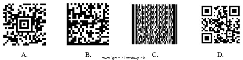 Który z rysunków przedstawia kod alfanumeryczny QR Code?