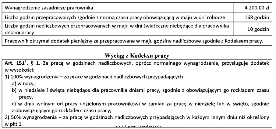 Na podstawie informacji zapisanych w tabeli oraz przepisów Kodeksu 