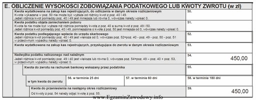 Wykazana w części E deklaracji VAT-7 za listopad 