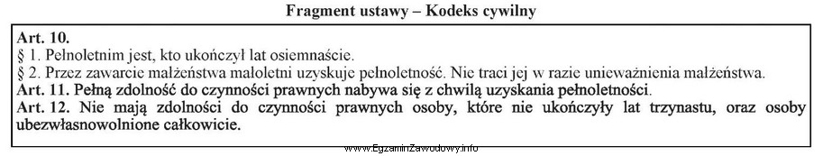 Zgodnie z zamieszczonym fragmentem przepisów Kodeksu cywilnego pełną 