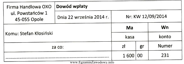 Którą operację gospodarczą potwierdza przedstawiony dokument?